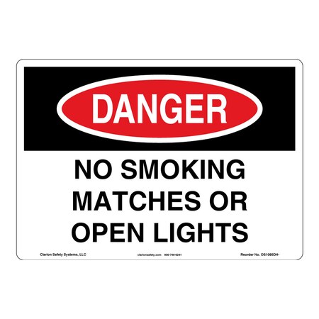 OSHA Compliant Danger/No Smoking Safety Signs Outdoor Weather Tuff Plastic (S2) 12 X 18